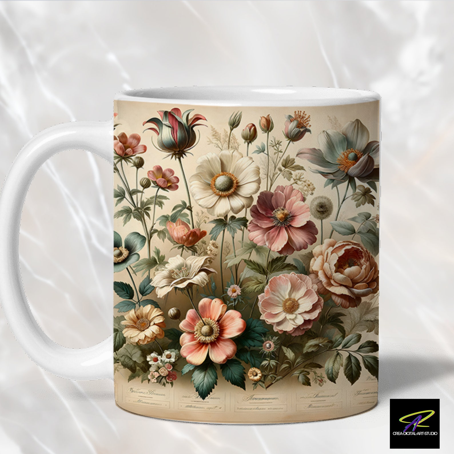 Pressed Flowers Mug Boho Cottagecore Coffee Mug 11 Oz Wildflower 15 Oz ...