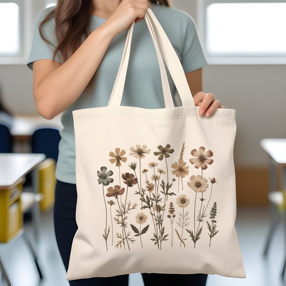 Canvas Tote Bag Aesthetic Wildflower Tote Bags Art Boho Floral Tote Bag for Woman Bridal Party Bachelorette Tote Bag Women Gift Bag Etsy Ireland