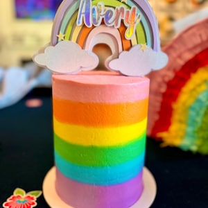 Rainbow Cake Topper Pastel