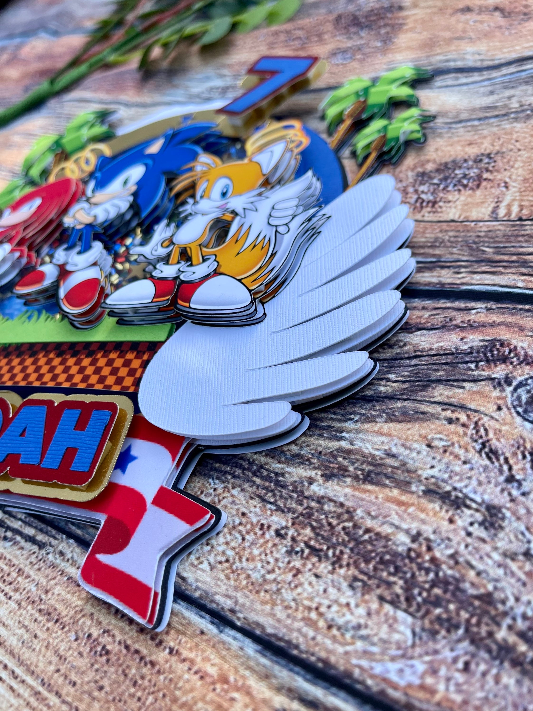 Inspired Sonic the Hedgehog Cake Topper Shaker| Personalized Cake Topper|  Sonic Birthday Theme - Etsy, image size:2244x2992