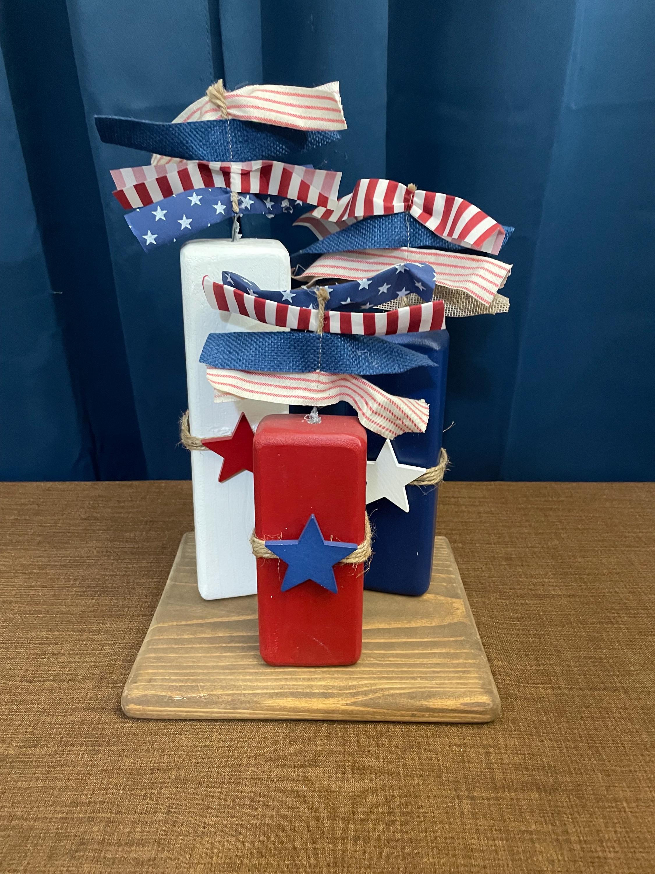 Fireworks! Wooden Firecracker Centerpiece, Patriotic Fourth of July ...