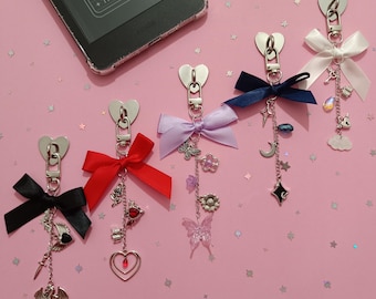 Colgante para Kindle coquette, colgante para móvil, regalo para amantes de los libros, accesorios para Kindle, colgante libro electrónico
