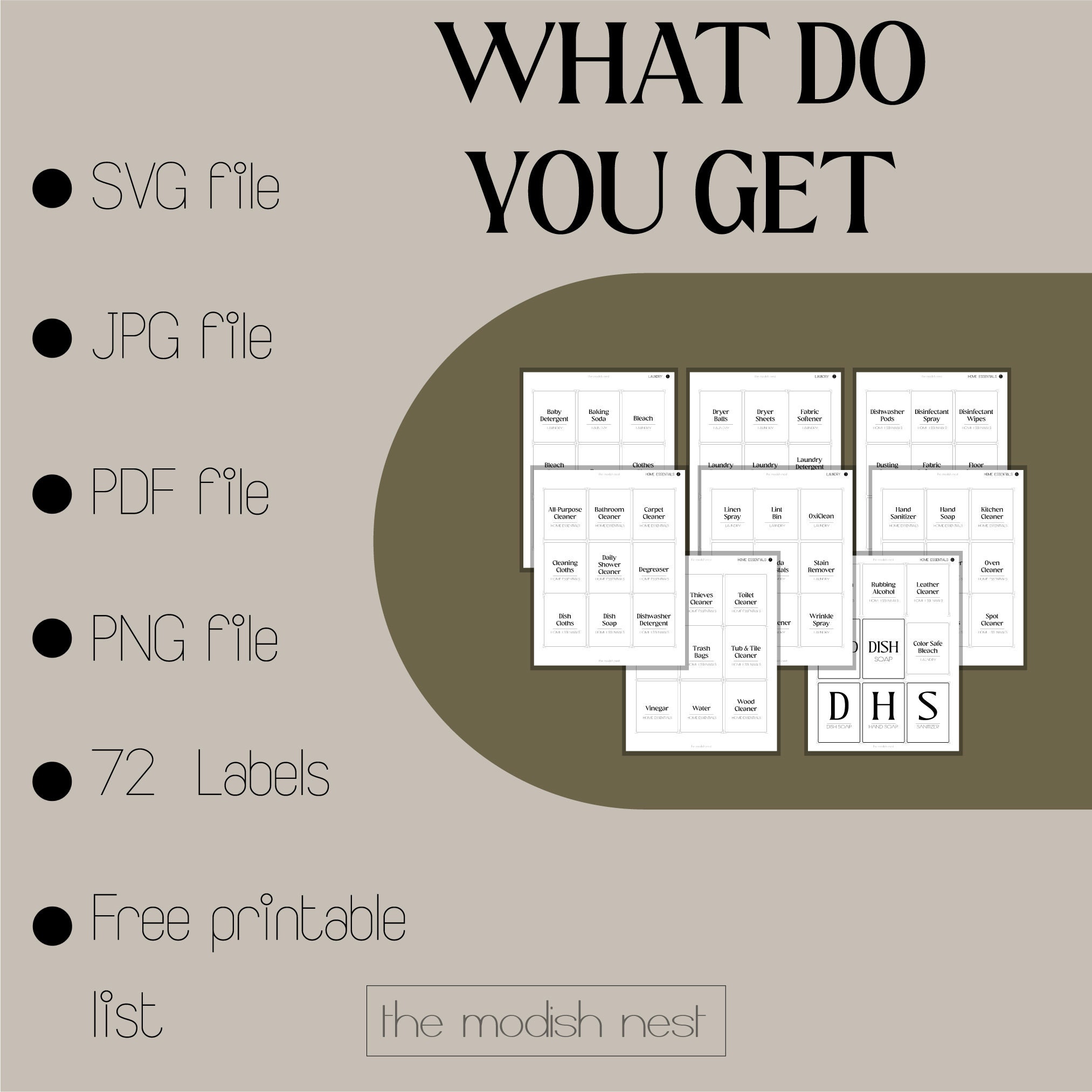 Printable Laundry Labels | Set of 72 Modern Laundry Labels | Laundry ...