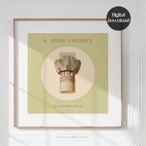 Sage Green Print | Archeology Print of Ancient Egypt Art | Square Printable Wall Art as Gifts for History Lovers | Egypt Poster