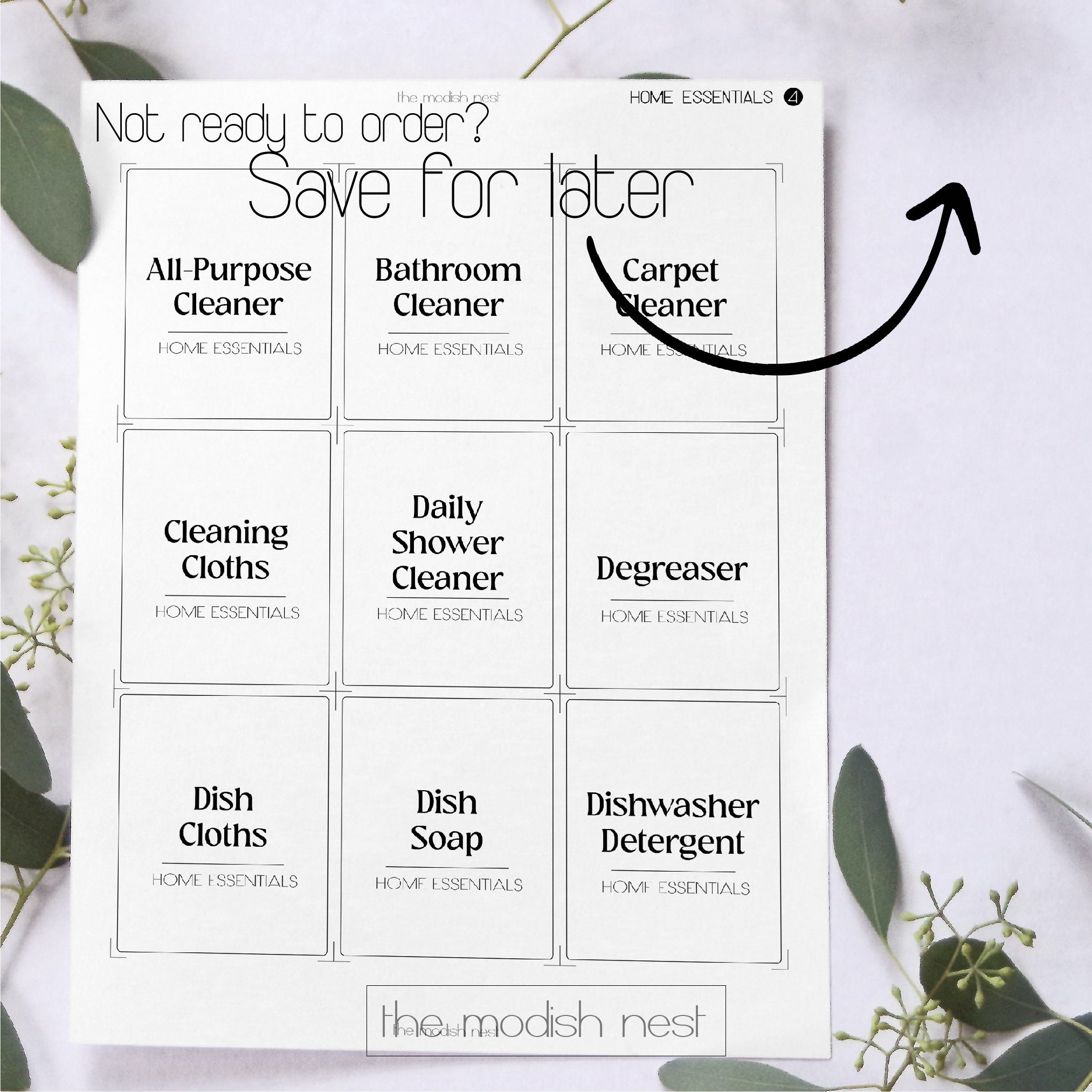 Printable Laundry Labels | Set of 72 Modern Laundry Labels | Laundry ...