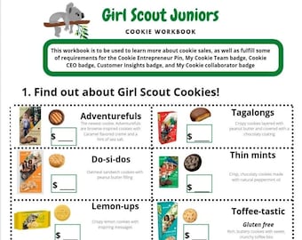 Girl Scout Juniors Cookie Meeting/ Badge Requirements Complete Workbook. Also works for other levels