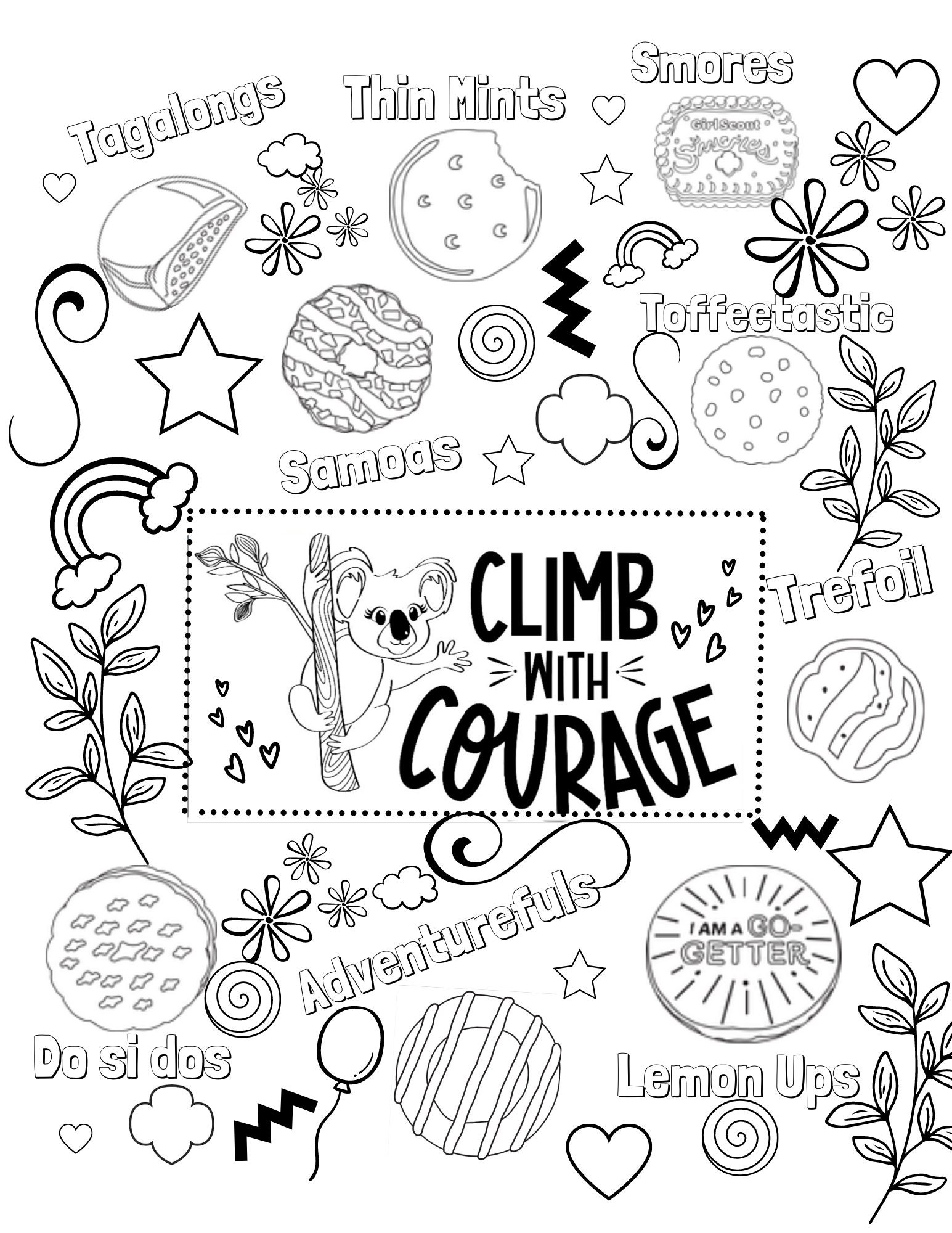 girl scout cookie coloring page