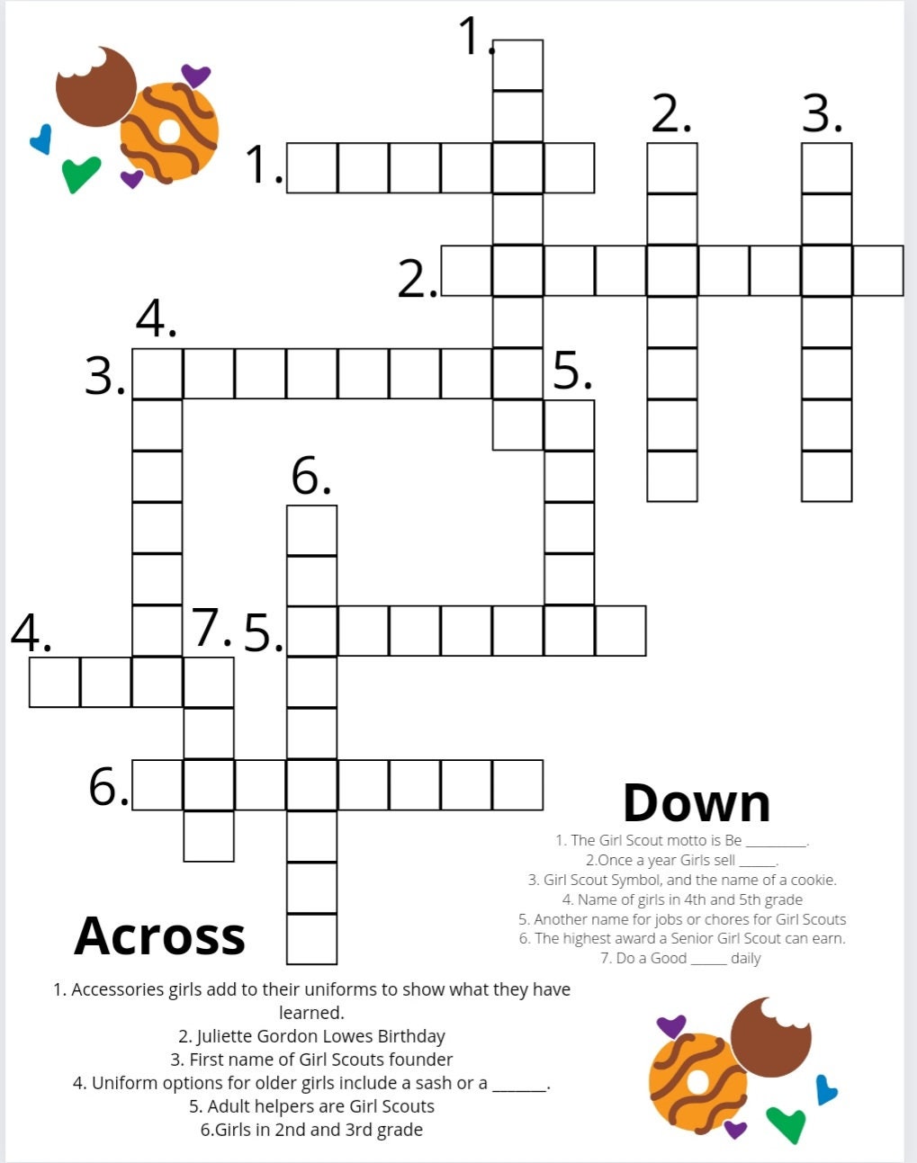 Buy Girl Scout Cookie Fun. Worksheet, Coloring, Matching, Word Search and  Crossword. Online in India - Etsy
