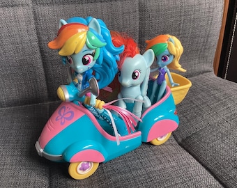 My Little Pony MLP Rainbow Dash Collection with Scooter, Mini Equestria dolls and Poseable Pony