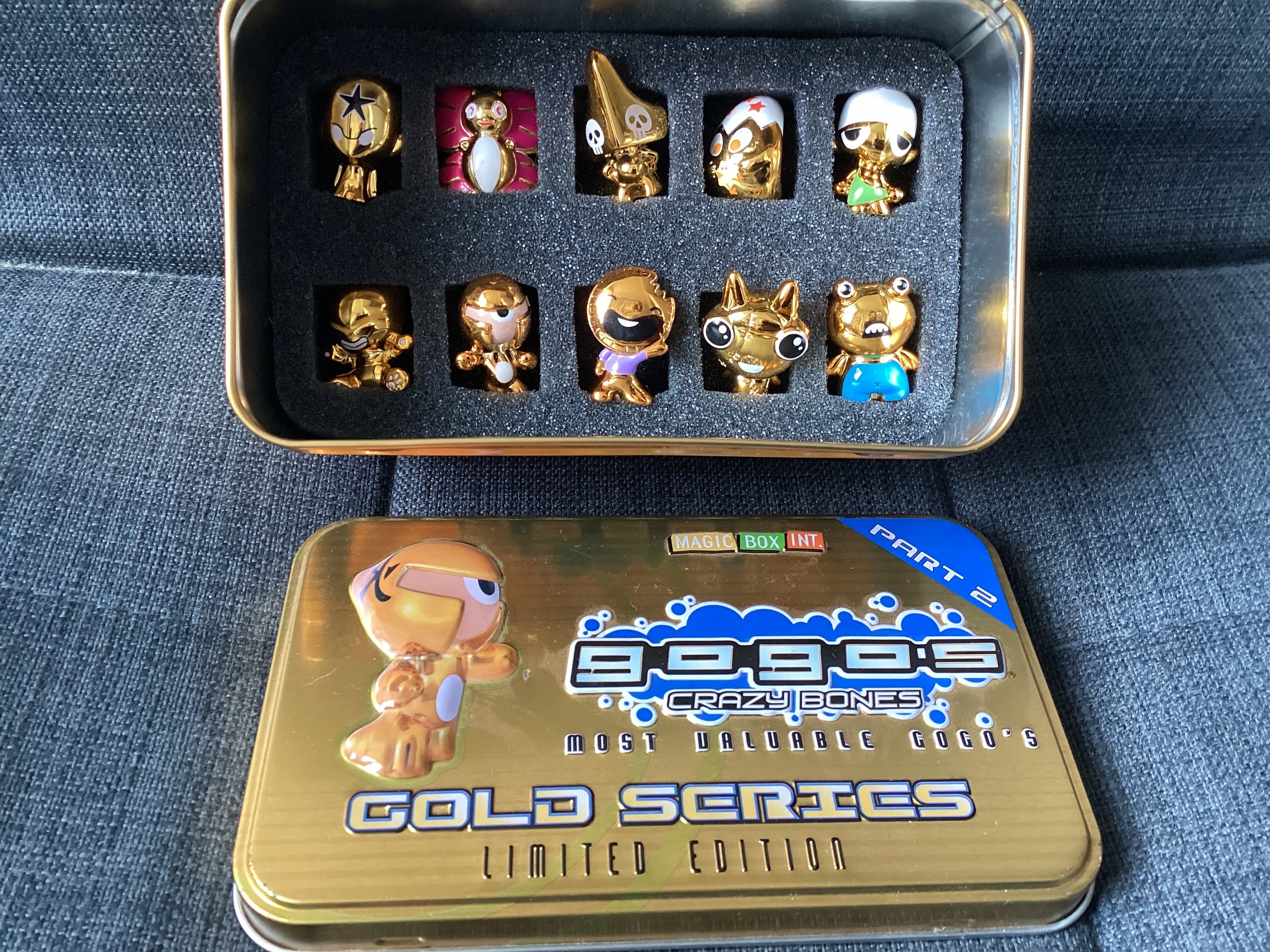 Vintage or Retired Go Gos Crazy Bones Gold Series Part 2 With Tin
