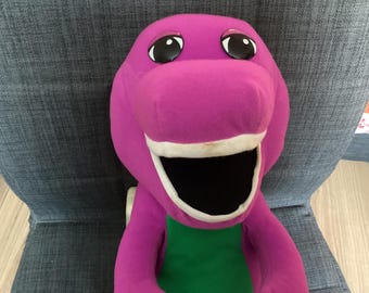 Vintage Playskool Large Plush Talking Barney the Purple Dinosaur, Working, Clean Battery Pack