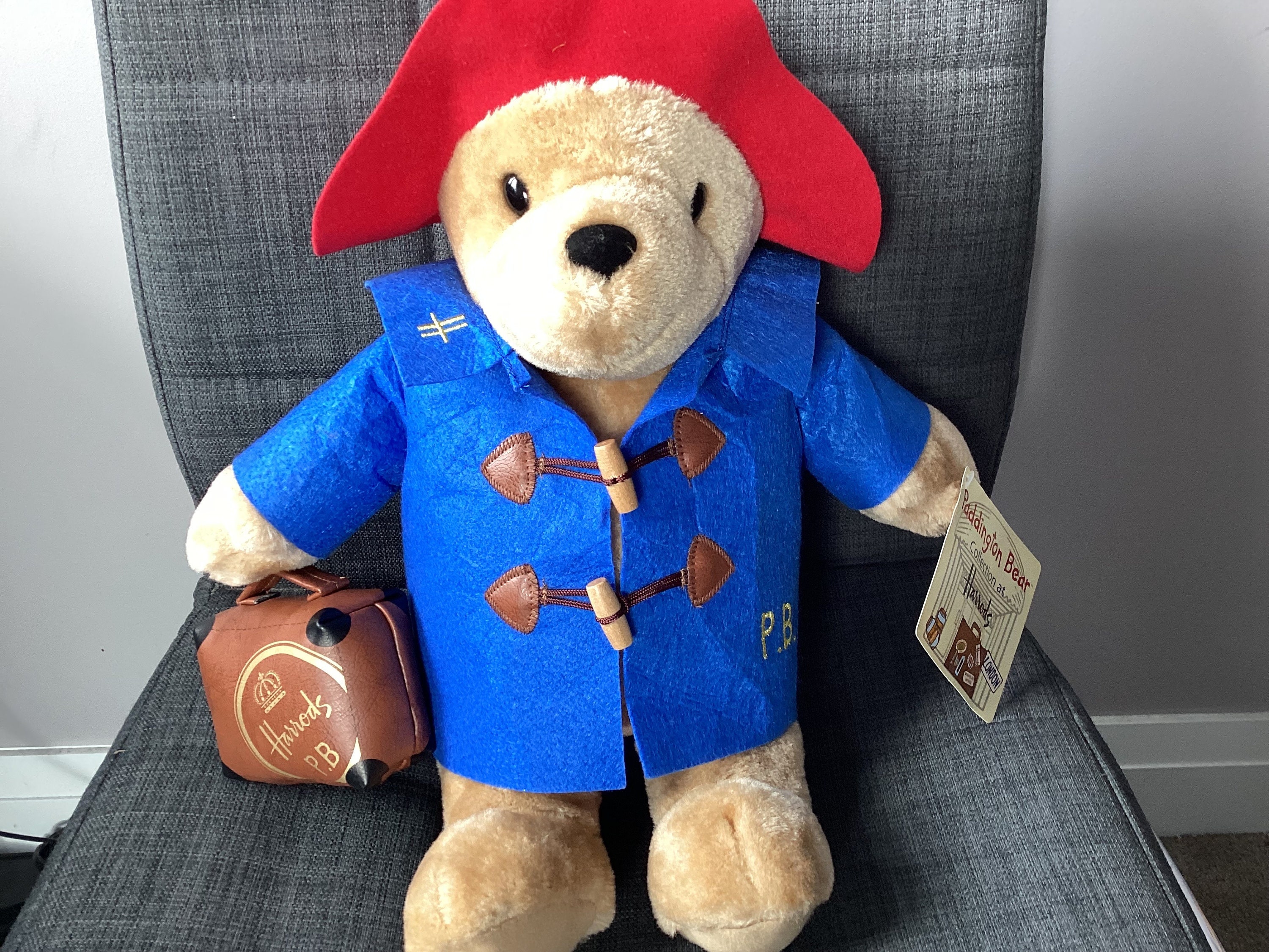 Harrods 2010 Paddington Bear Plush Toy With Green Coat