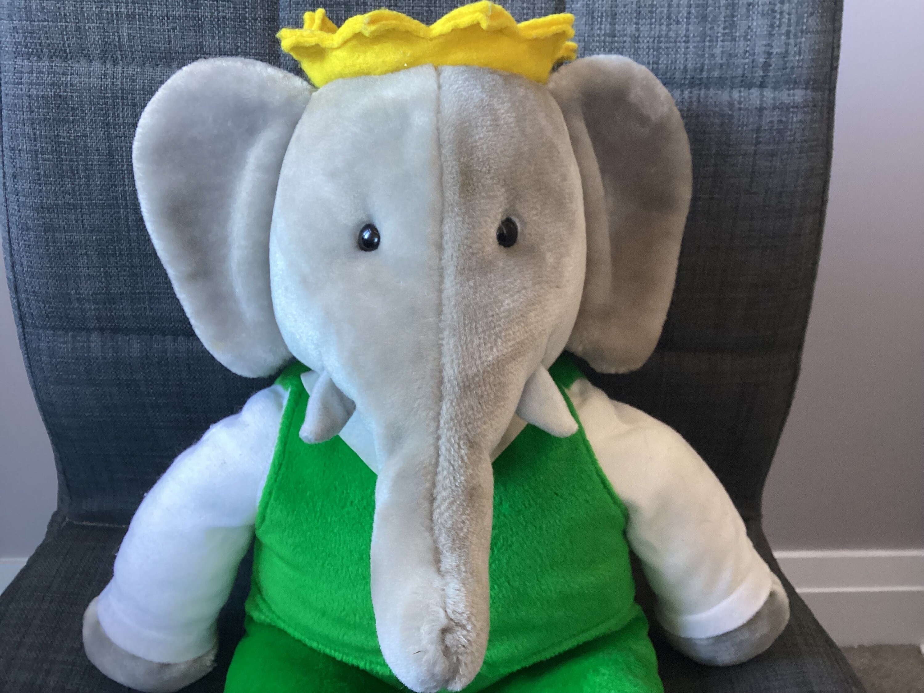 Babar the Elephant Cute Soft Plush Toy, Vintage Elephant Cartoon