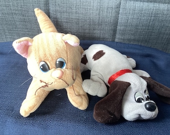 Vintage Pair of Plush Pound Puppy Toys, One Dog and One Cat