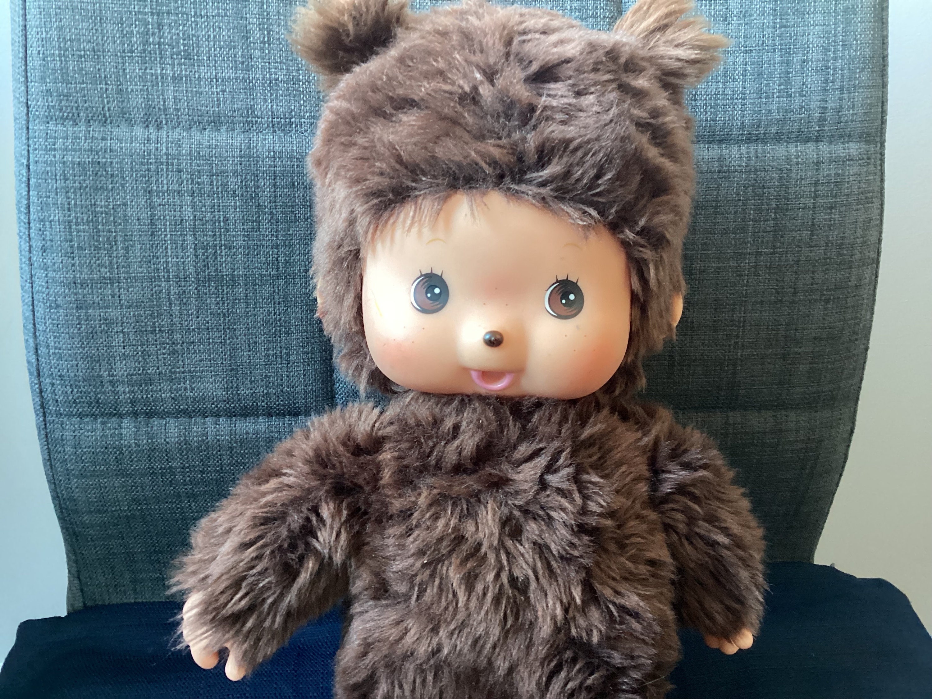 Vintage or Retired Large 13 Inch Mengqiqi Monchhichi Plush Monkey