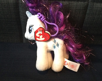 Retired Pretty My Little Pony MLP Glitter Sparkle Rarity Clip with Tags