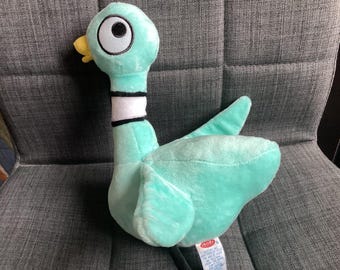 Retired Yottoy Stuffed Plush Turquoise Pigeon, Don’t Let the Pigeon Drive the Bus