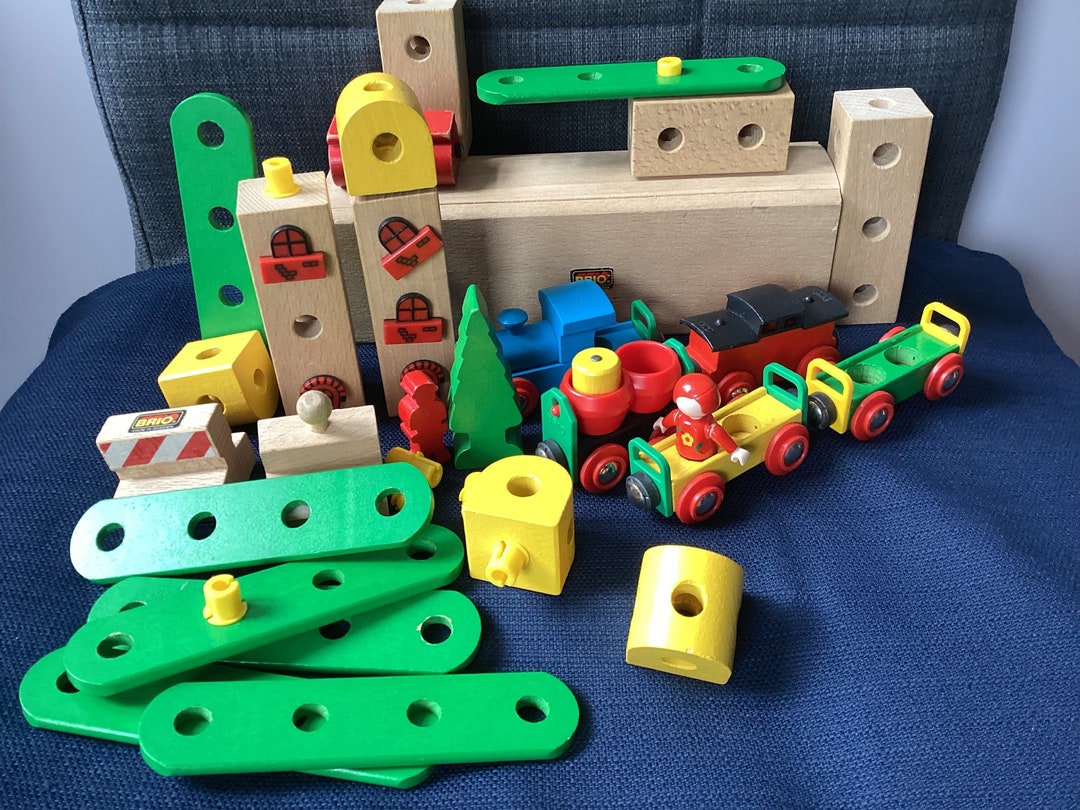 Vintage or Retired Brio Wood Train Tunnel With Basic Train, Building ...