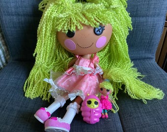 Retired Adorable Lalaloopsy Full Size and Mini Loopy Yarn Hair Pix E Flutters, Redressed, With Pod