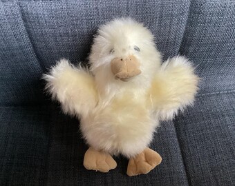 Vintage Bearington Collection Pale Yellow Stuffed Plush Duck, 5 inch