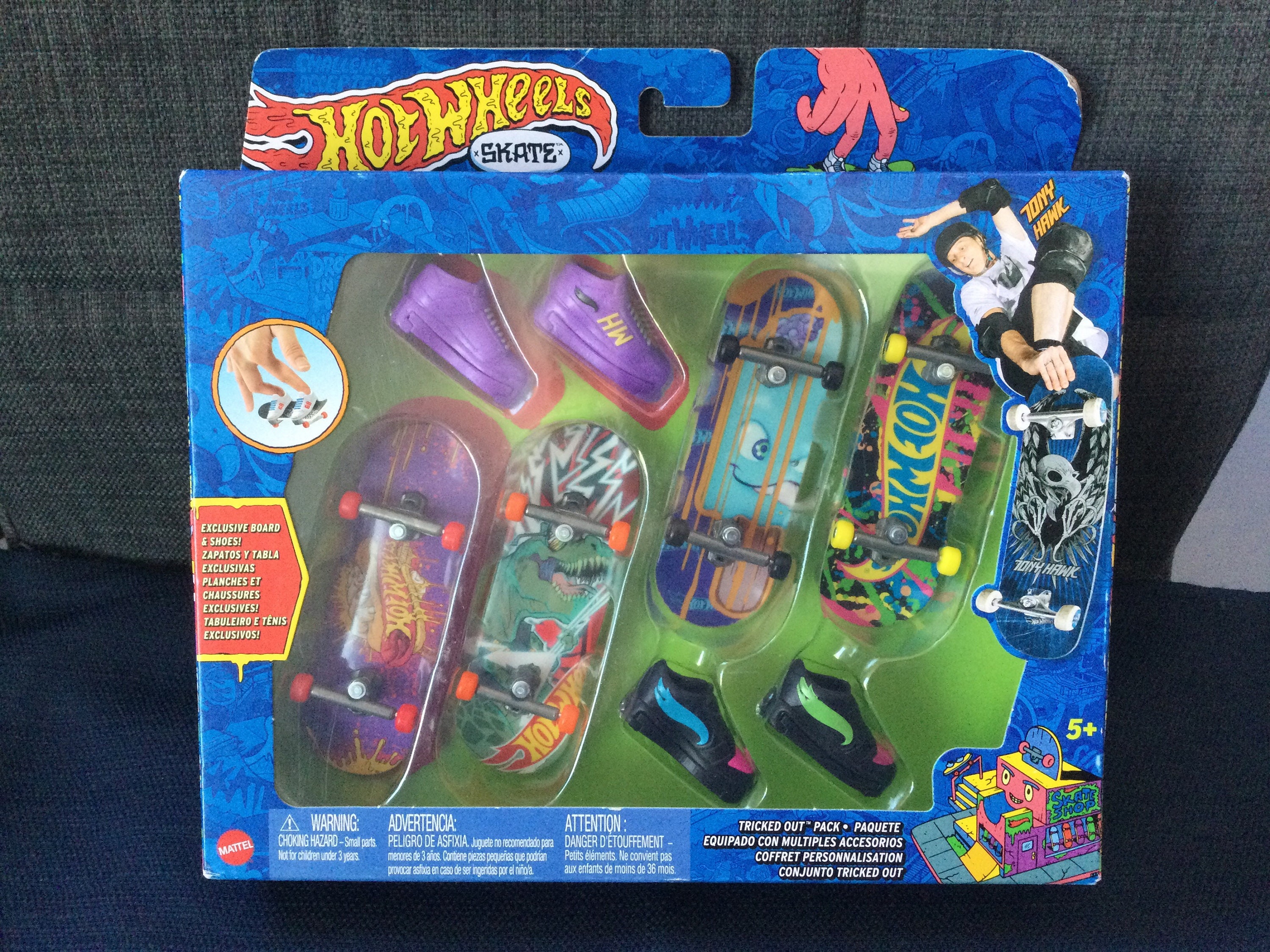 Hot Wheels Skate TRICKED OUT PACK Tony Hawk Finger Skateboards Exclusive  NEW