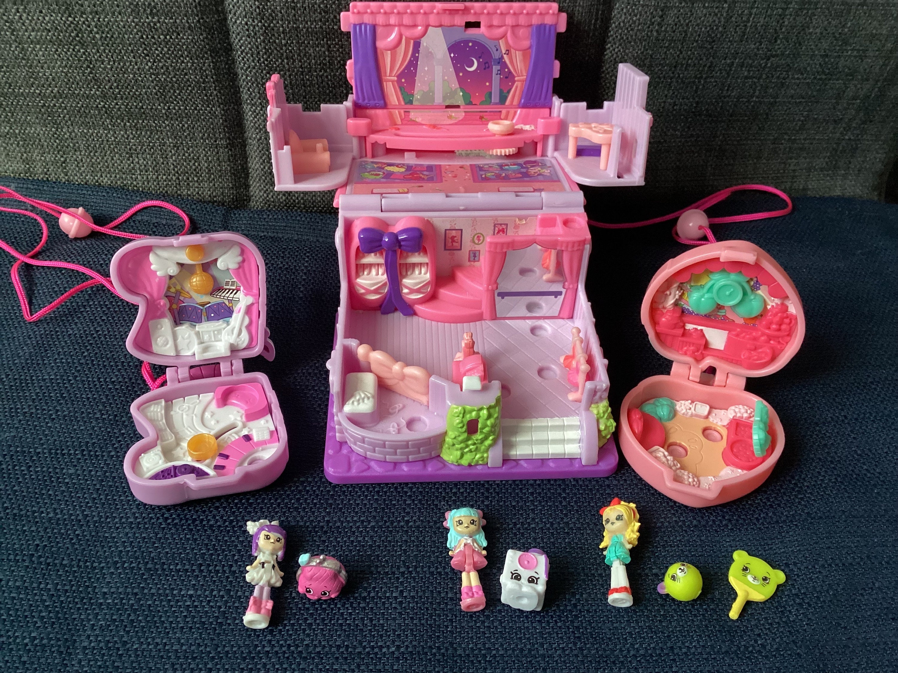 Retired Adorable Collection of Shopkins Lil Secrets Tiny Dolls with Lockets and Happy Steps Dance Studio no key