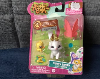 Retired NIB NRFB Animal Jam Sunny Bunny and Ducky Play Figures