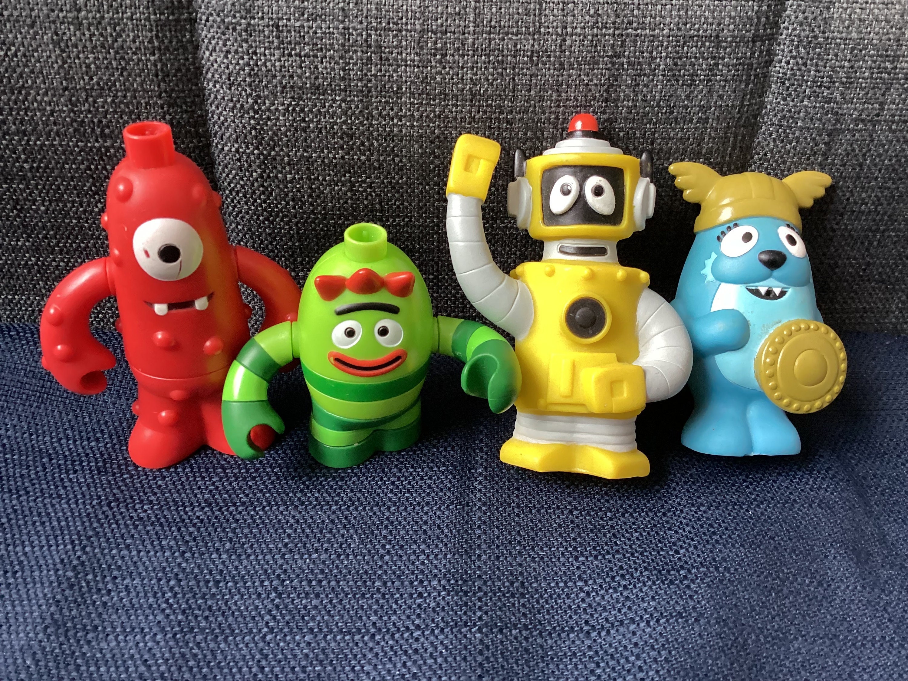 Retired Hard to Find Collection of Four Mix and Match Yo Gabba Gabba Gang  PVC Play Figures or Cake Toppers 