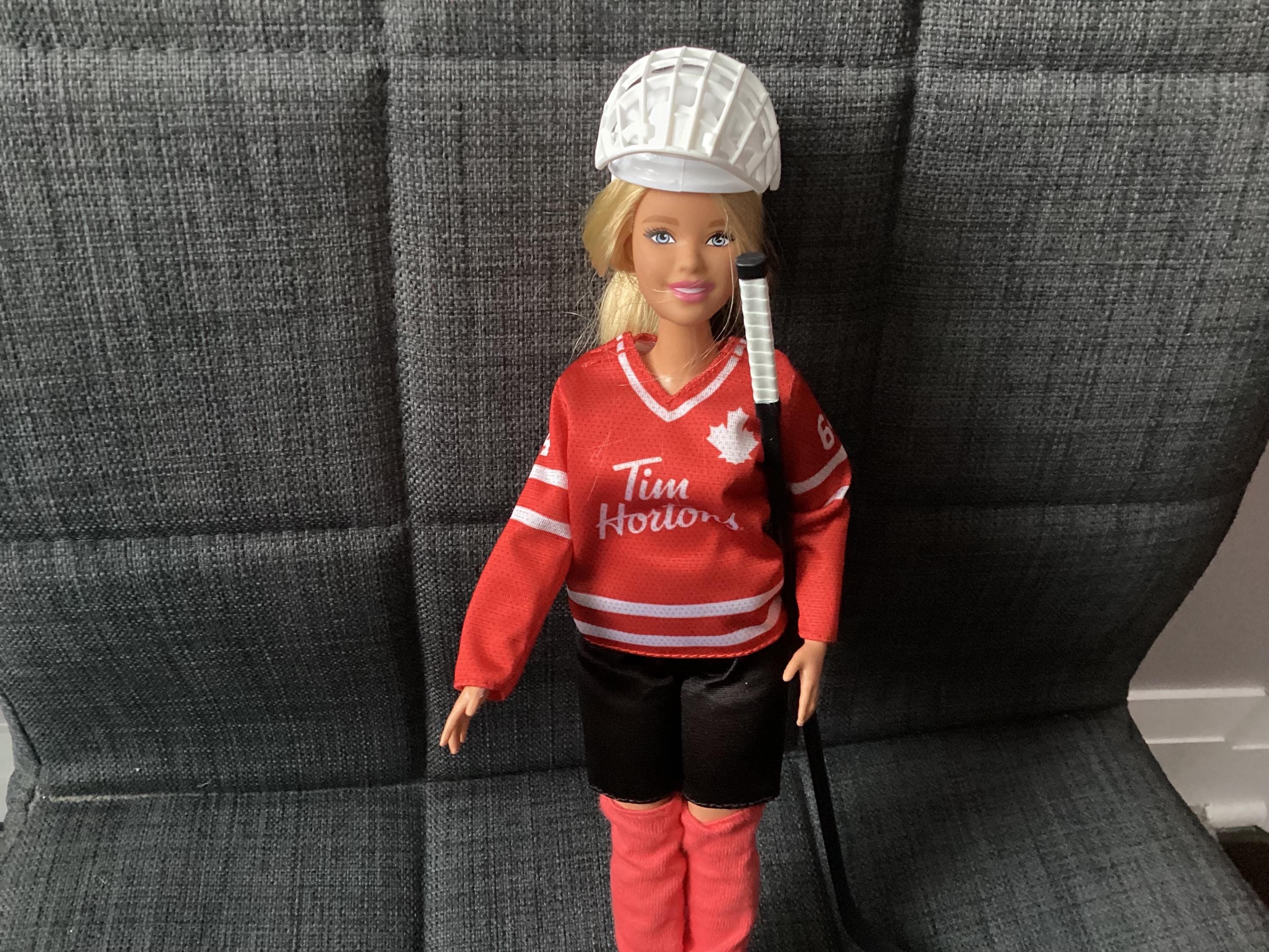 Retired Tim Hortons Red Blonde Hockey Barbie, #64