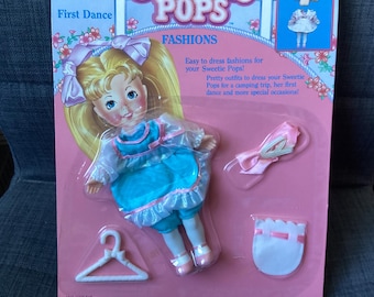 Vintage 1980s Playskool Toys Sweetie Pops Dolls Replacement First Dance Outfit, New on Card