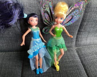 Retired Cute Jakks Disney Tinkerbell And Fairy Friends Dolls, One with Wings