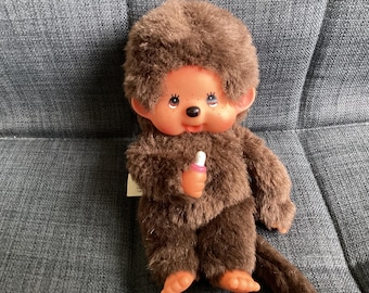 Vintage Sekiguchi Monchichi Monchhichi Monkey, 8 inches, With Soother, Classic Look