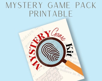 Mystery Game Pack Printable | Escape Room Printable Set | Detective Pretend Play | Solve a Crime Printable Party Games for Teens and  Adults