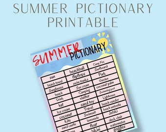 El último juego Pictionary de verano, lista de verificación de elementos esenciales para las vacaciones, lista de equipaje digital para viajar sin estrés, diversión familiar en la playa