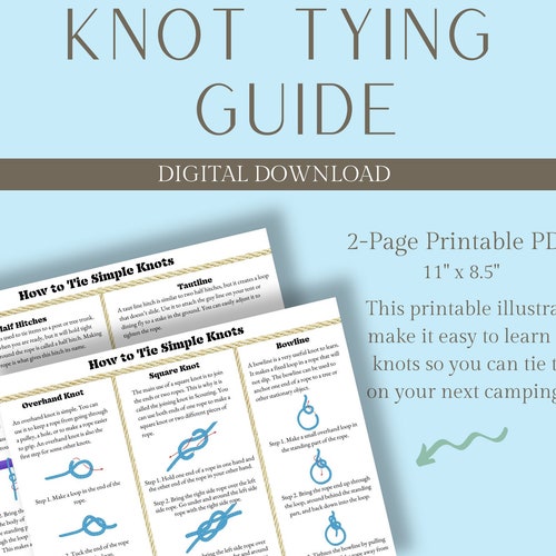 Knot Tying Guide Printable How to Tie Knots Learning - Etsy