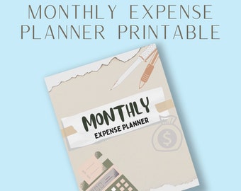 Monthly Expense Planner Printable, Paycheck Plan Budget Organizer, Savings and Expenses Financial Journal, Spending Log Tracker Minimalist