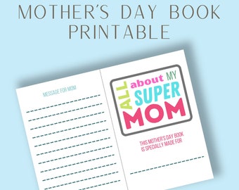 Mother's Day Book Printable | Mothers Day Keepsake Booklet | All About Mom Journal | Why I Love My Mom Memory Book |  Mother's Day Gift