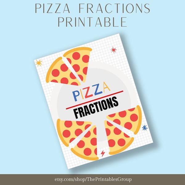 Pizza Fractions Printable | Basic Fraction Worksheets | Fun Math Learning Materials | Fraction Game for Kids | Fraction Printable Activity