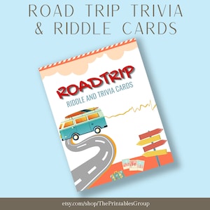 Road Trip Trivia Printable | Riddle Me This Game Road Trip Printable for Kids | Roadtrip Games | Traveling With Kids | Riddle Trivia Game