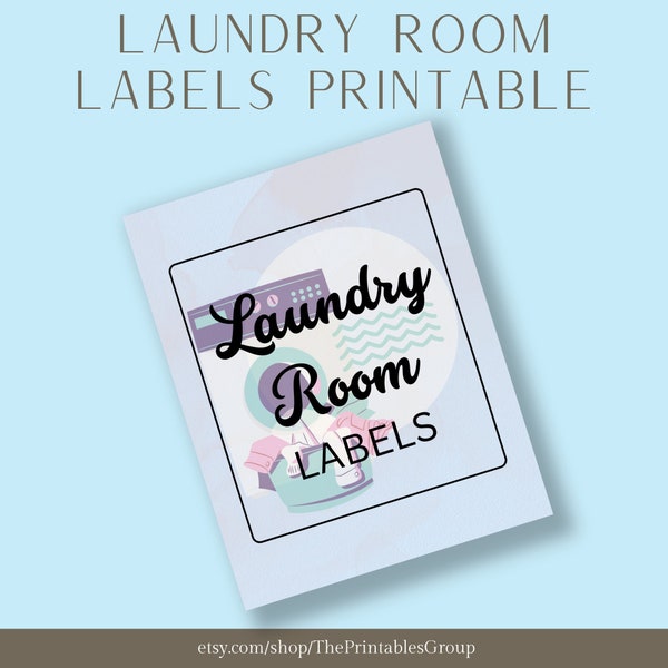 Laundry Room Labels Printable, Laundry Organization Signs, Clothes Washing Labels Template, Laundry Guide Cleaning Products Identifier
