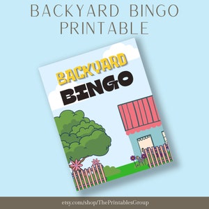 Backyard Bingo Printable, Outdoor Game for Kids, Bingo Cards Printable, Bingo with Pictures, Backyard Kids Game, Animal Nature Bingo
