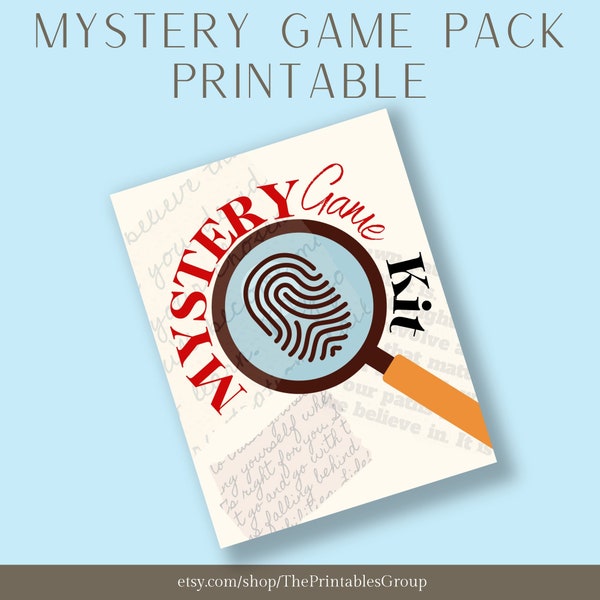 Mystery Game Pack Printable | Escape Room Printable Set | Detective Pretend Play | Solve a Crime Printable Party Games for Teens and  Adults