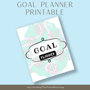 Goal Planner Printable | Goal Setting Template | Action Plan Journal Pages | Daily and Weekly Productivity Goals | Habit Progress Tracker