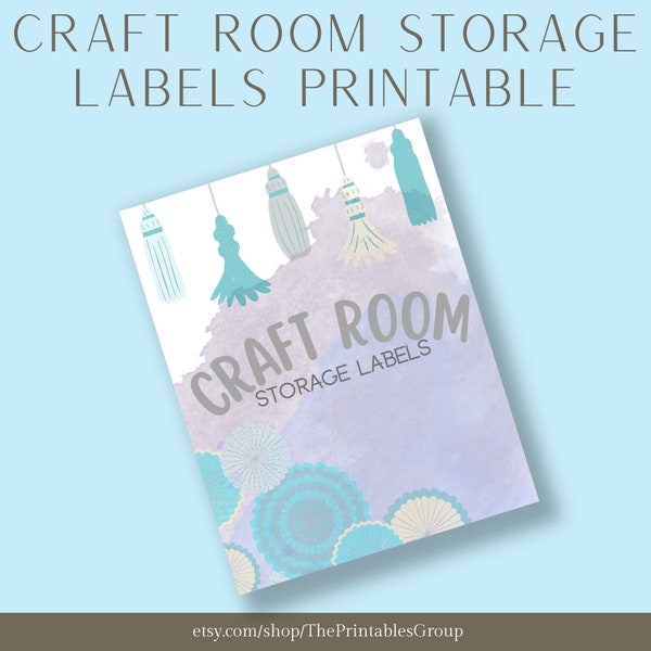 Craft Room Storage Labels Printable, Organization Labels for Craft Supplies Materials Equipment, Art Supplies Label, Gift For Crafter