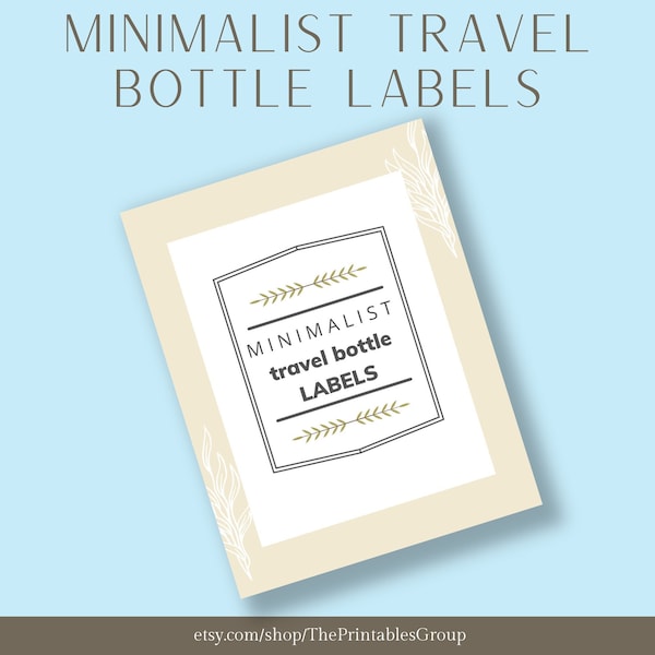 Minimalist Travel Bottle Labels, Printable Container Labels, Customizable Perfume Bottle Label, Shampoo Conditioner Body Wash Labels