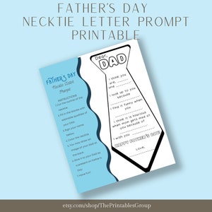 Carta de corbata del Día del Padre imprimible, artesanía del Día del Padre, corbata de cartas para papá, plantilla todo sobre papá, regalo del Día del Padre de los niños