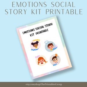 Emotions Social Story Kit Printable | Feelings Flashcards | Emotion Flashcards | Emotions Poster | Emotional Awareness Resources Printables
