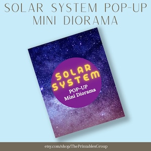 Sistema Solar Pop-Up Mini Diorama Imprimible / Science Craft Popup Diorama Actividad Educativa / Estudio de Unidad de Planetas y Espacios en Miniatura