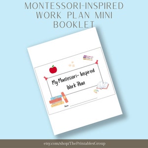Montessori Inspired Work Plan Mini Booklet, Kids Learning Guide, Daily Learning Journal, Printable Study Planner, Teacher & Parent Resource