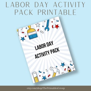 Labor Day Activity Pack Printable, Labor Day Printable Activities, Labor Day Games for Kids and Adults, Labor Day Printables, Activity Set